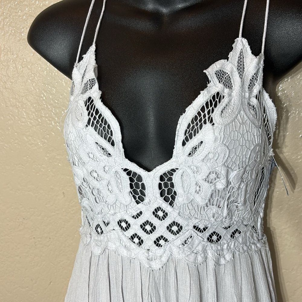 Free people one women’s xs adella slip dress‎ maxi stardust fairy assymetric new - Picture 3 of 9